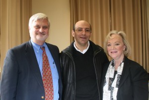 Phil Quanbeck, Dr. Mitri Raheb and Ruth Johnson, in Bethlehem, 2012.  Mitri will meet with us again in 2016.